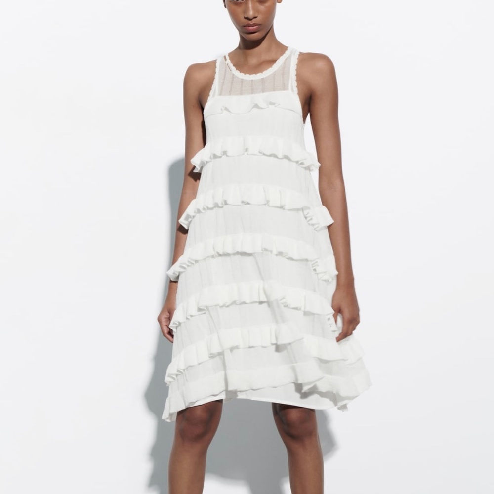 Zara limited edition stylish ruffle dress